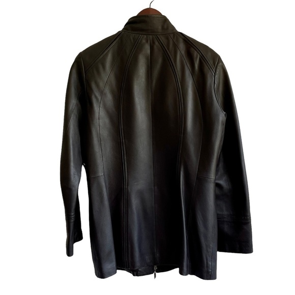 Vintage Danier Brown Leather Blazer Trench Jacket Buttery Soft - Picture 8 of 14